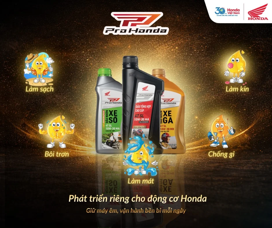 Bí mật dầu nhớt Pro Honda: Bảo vệ động cơ, tăng tốc hành trình